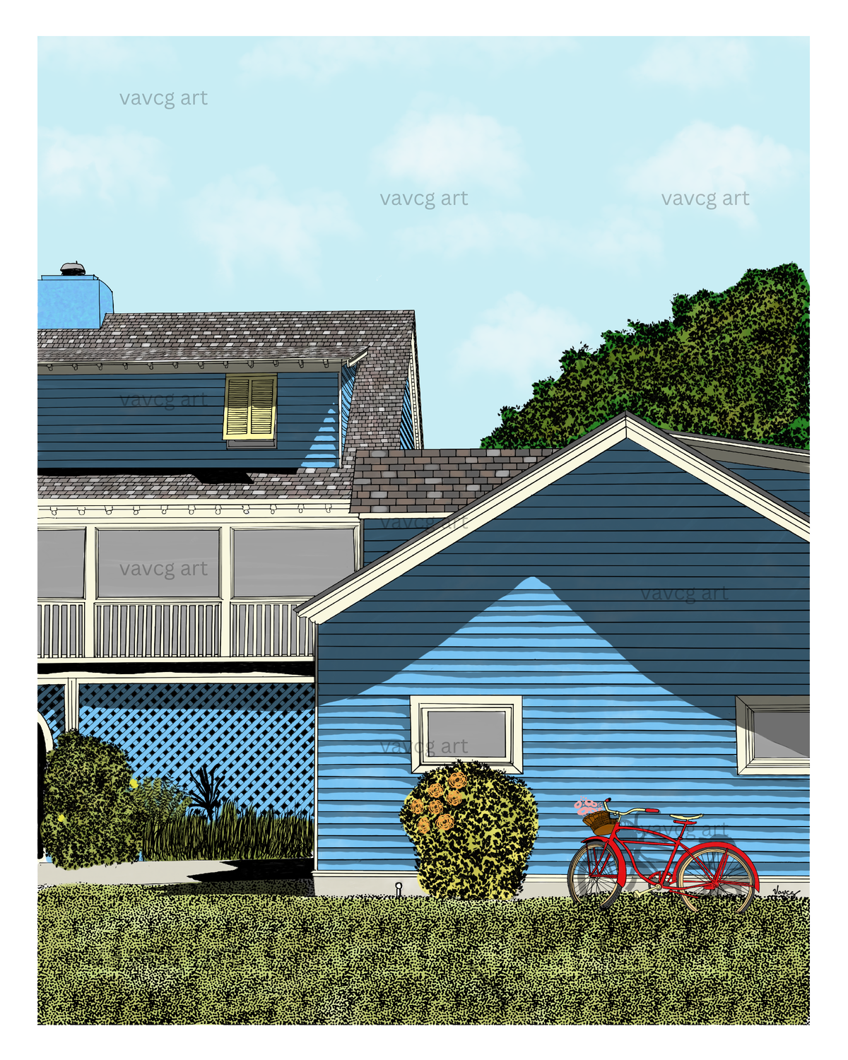 ‘summer at the blue house’ 8x10 print