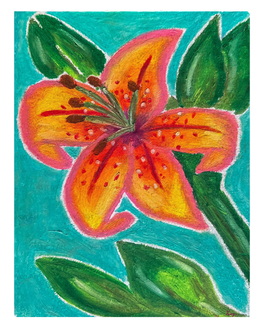 The Lily - Oil Pastel Print 5x7